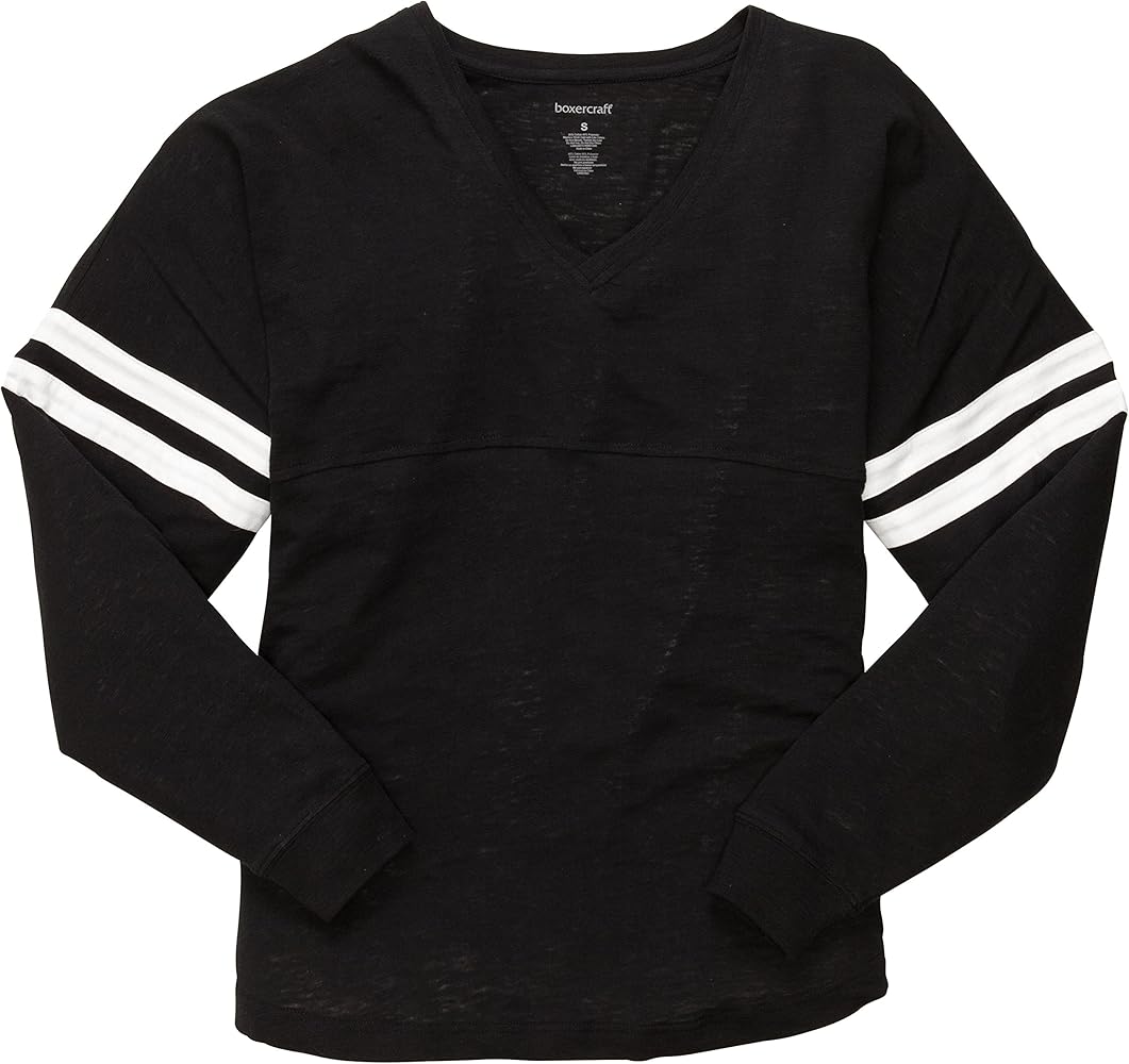 Blank Boxercraft V-Neck Slub VarsiTee Pom Pom Jersey Black T17 RTS