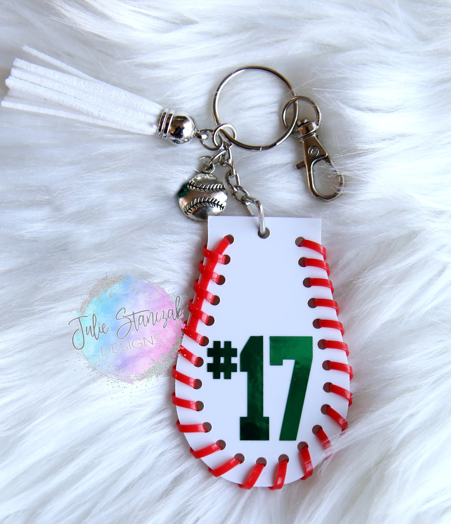 Blank Acrylic Baseball Laces Keychain