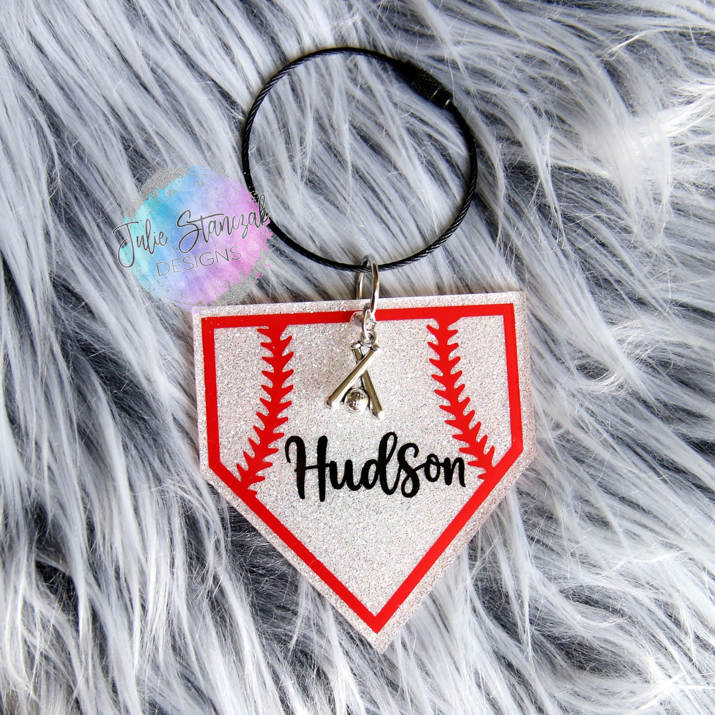 Blank Acrylic Baseball Home Plate Clear Keychain
