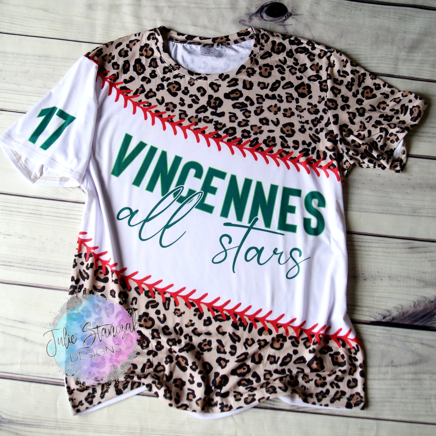 Blank Baseball Leopard Sublimation Polyester T-Shirt