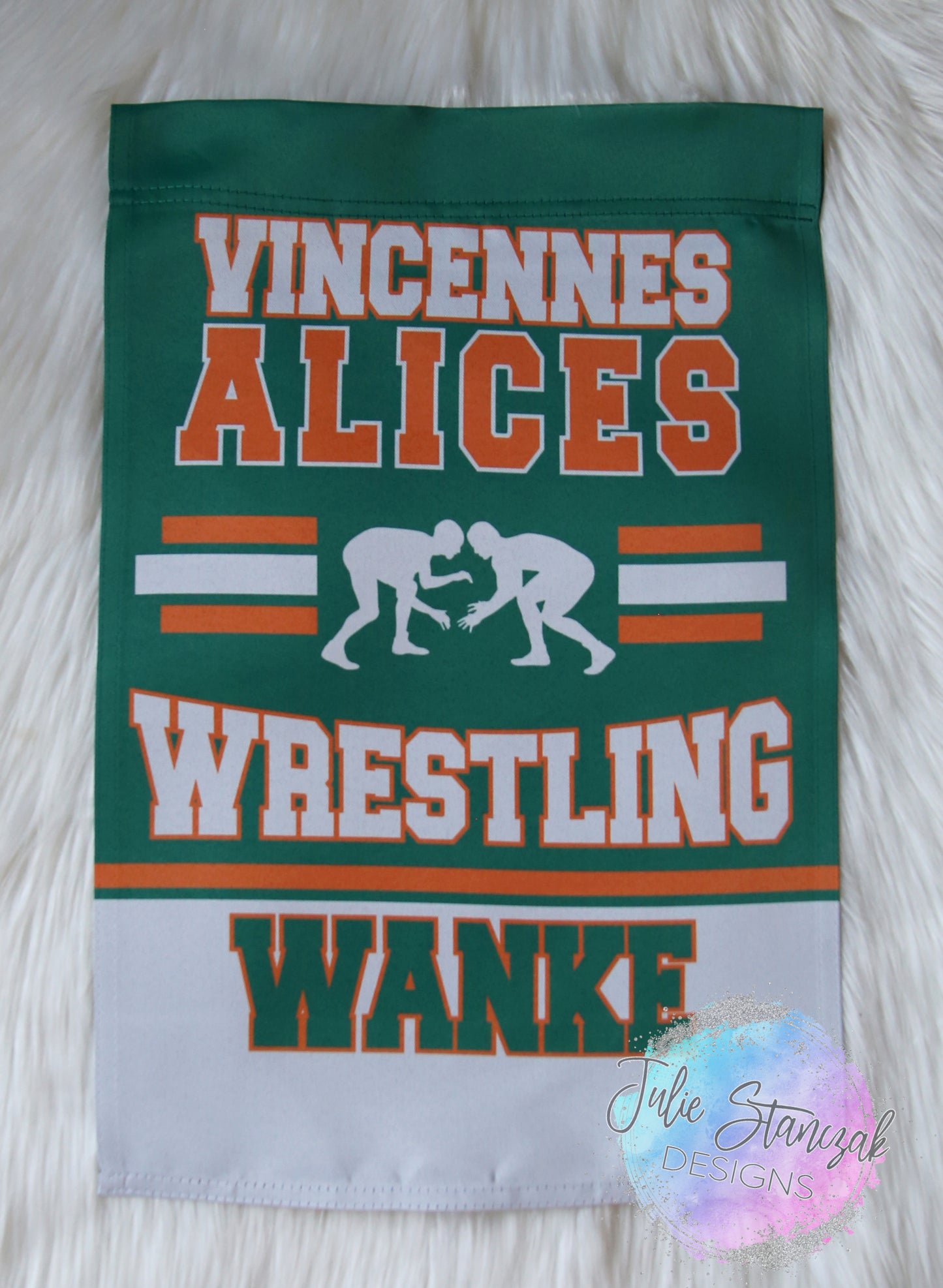 Wrestling Personalized Garden Flag