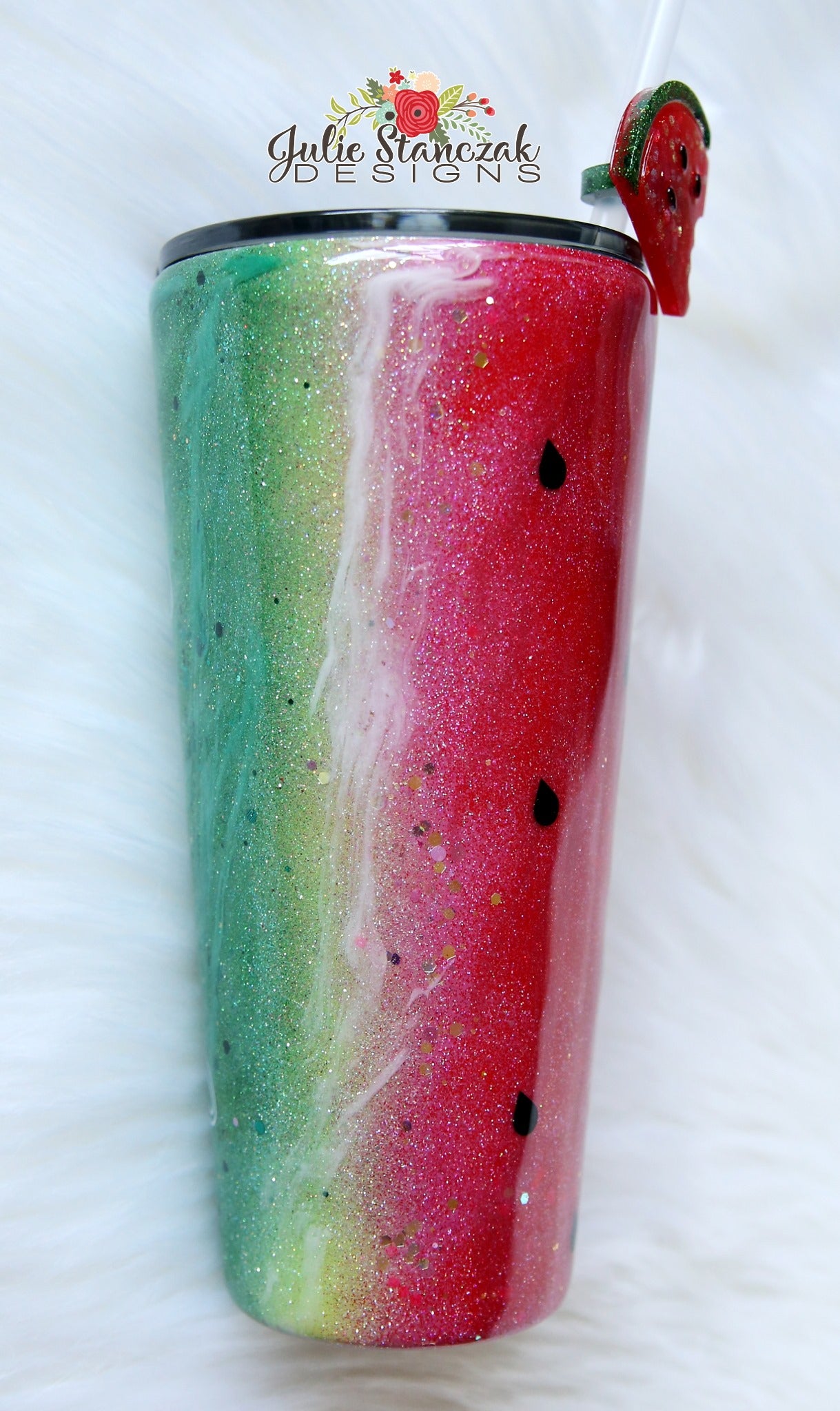 Watermelon Glitter Tumbler