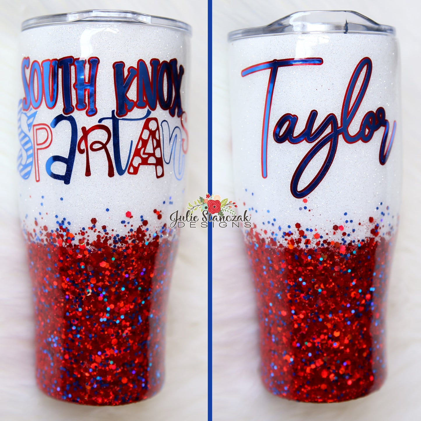 South Knox Spartans Glitter Tumbler School Spirit