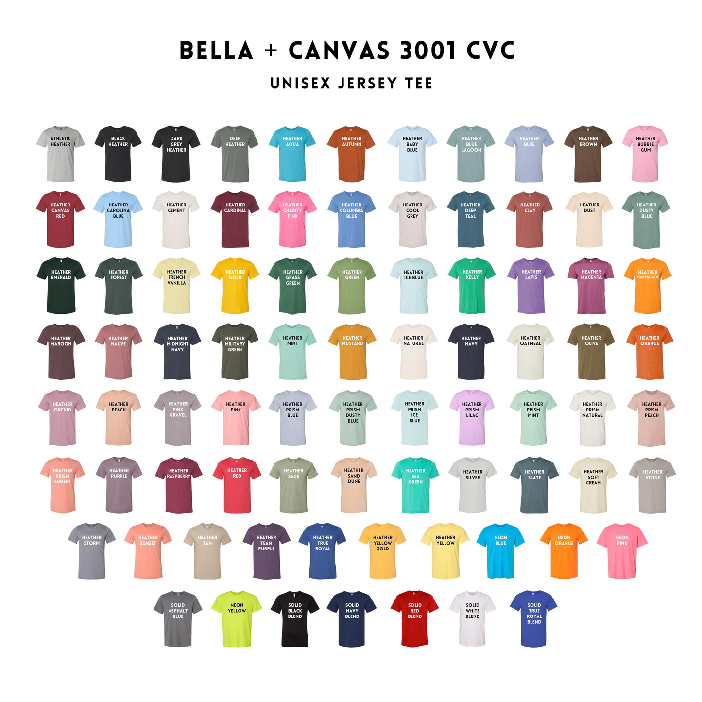 Blank Bella Canvas 3001CVC T-Shirt RTS