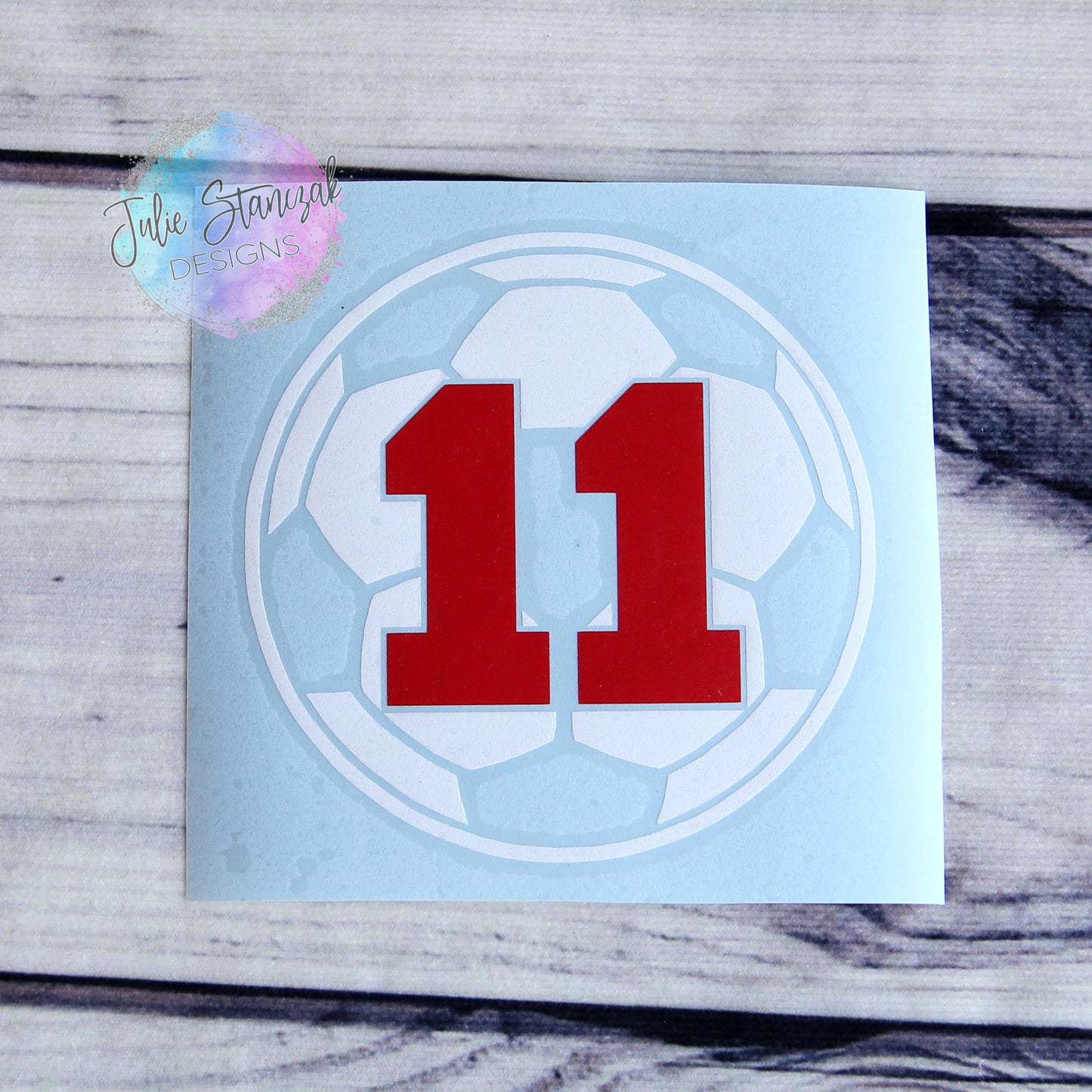 Soccer Ball Personalized Number Car Decal