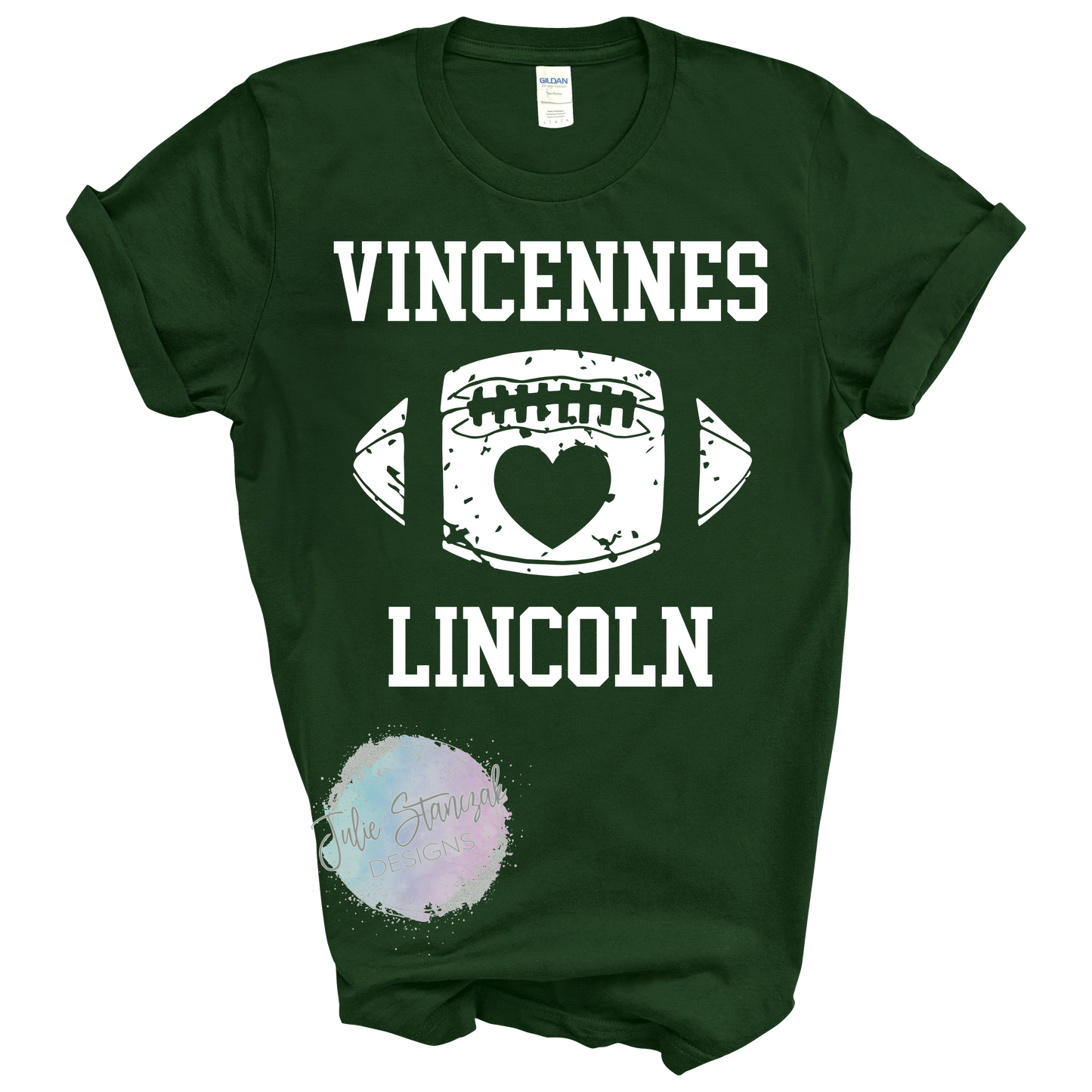 Vincennes Lincoln Alices Football Distressed Heart