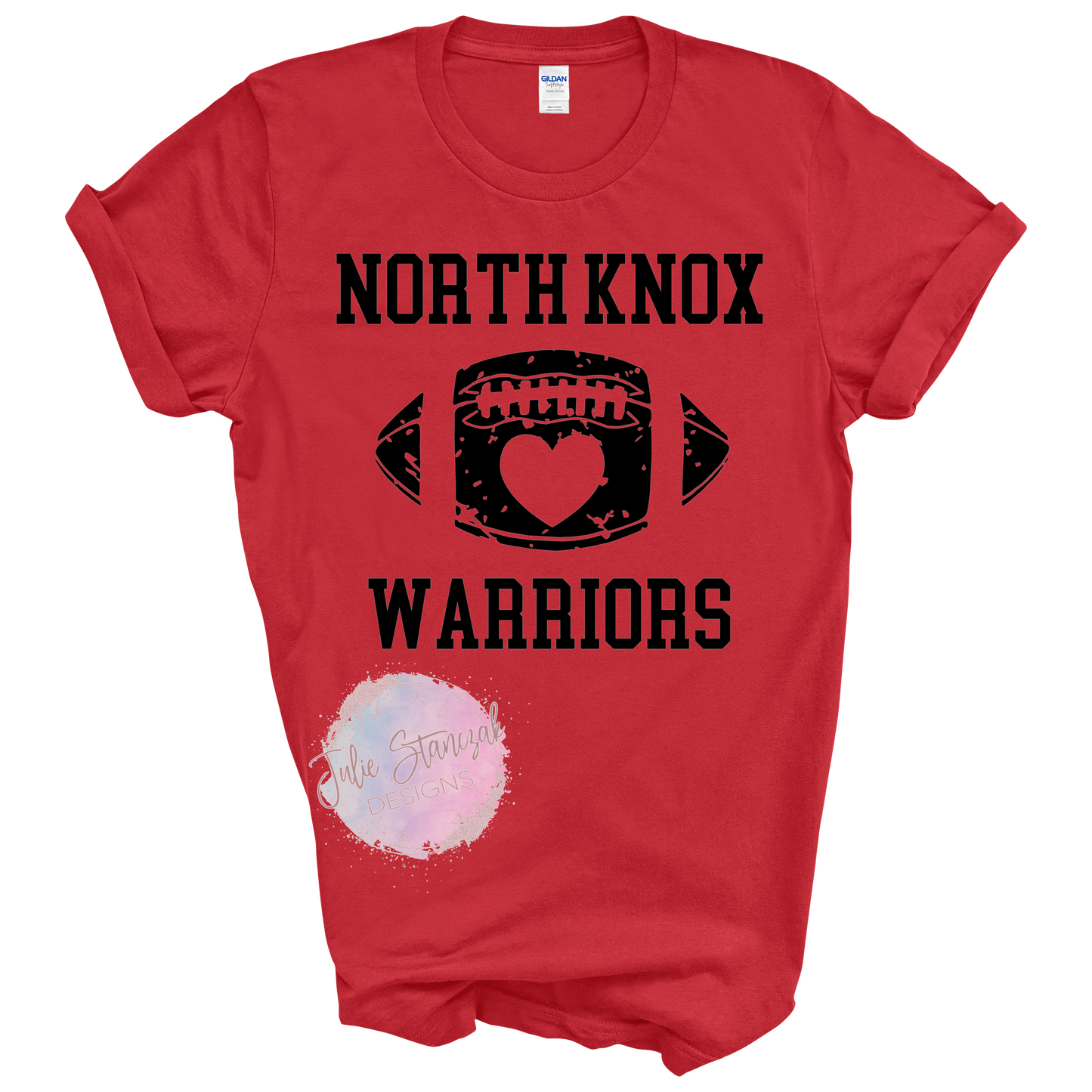 North Knox Warriors Football Distressed Heart