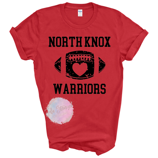 North Knox Warriors Football Distressed Heart