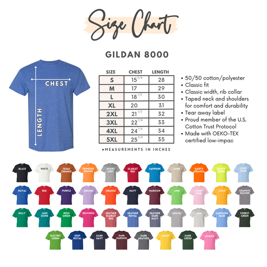 Blank Gildan 50/50 Unisex T-Shirt G800 RTS