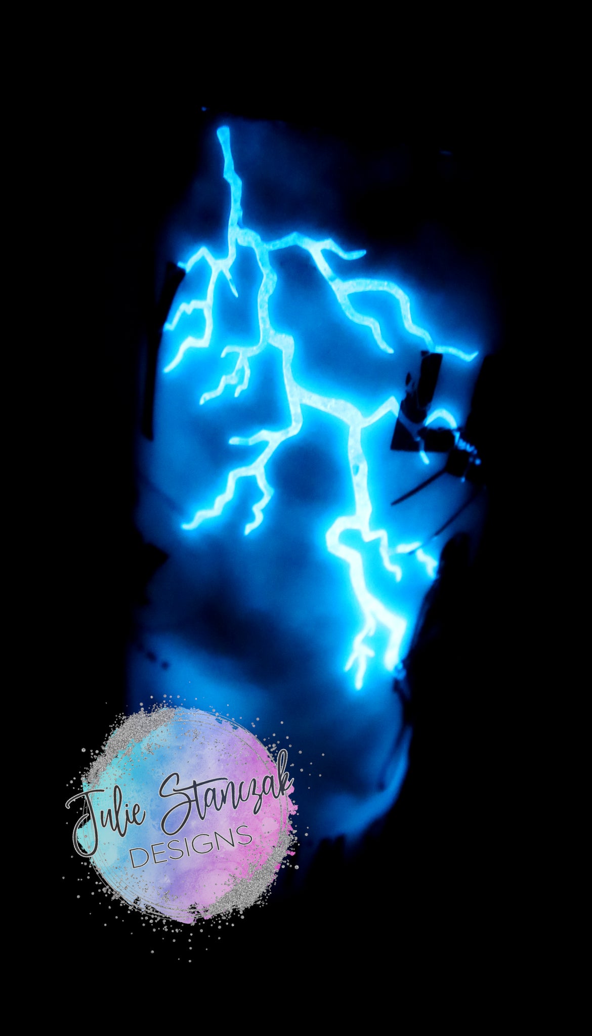 Lineman Retired Rain Shine Sleet Power Lightning Personalized Glow in the Dark Tumbler