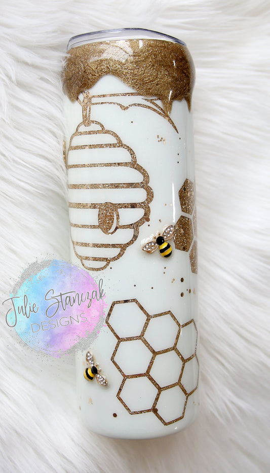 Bee Honey Drip Glitter Tumbler