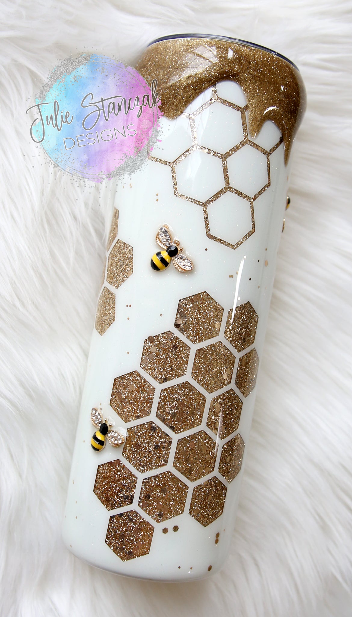 Bee Honey Drip Glitter Tumbler