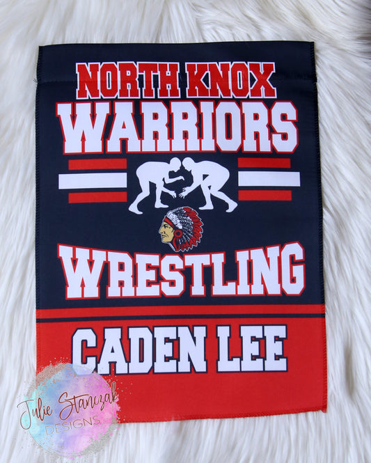 Wrestling Personalized Garden Flag