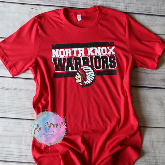 North Knox Warriors Distressed Lines Vinyl