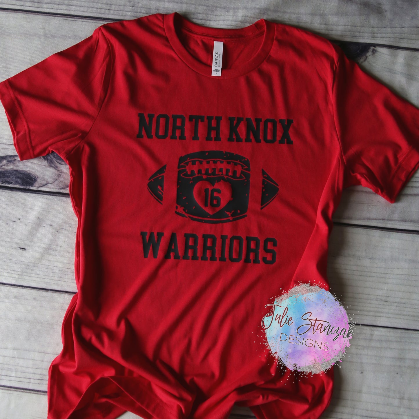 North Knox Warriors Football Distressed Heart