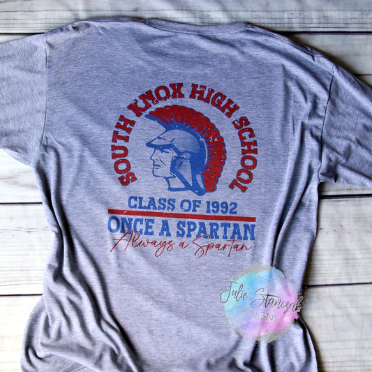 South Knox Spartans Alumni Once A Spartan Shirt CUSTOM YEAR