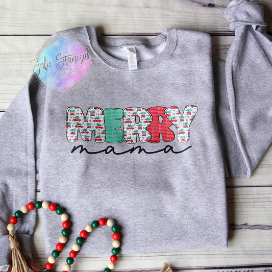 Christmas Merry Mama Crewneck RTS