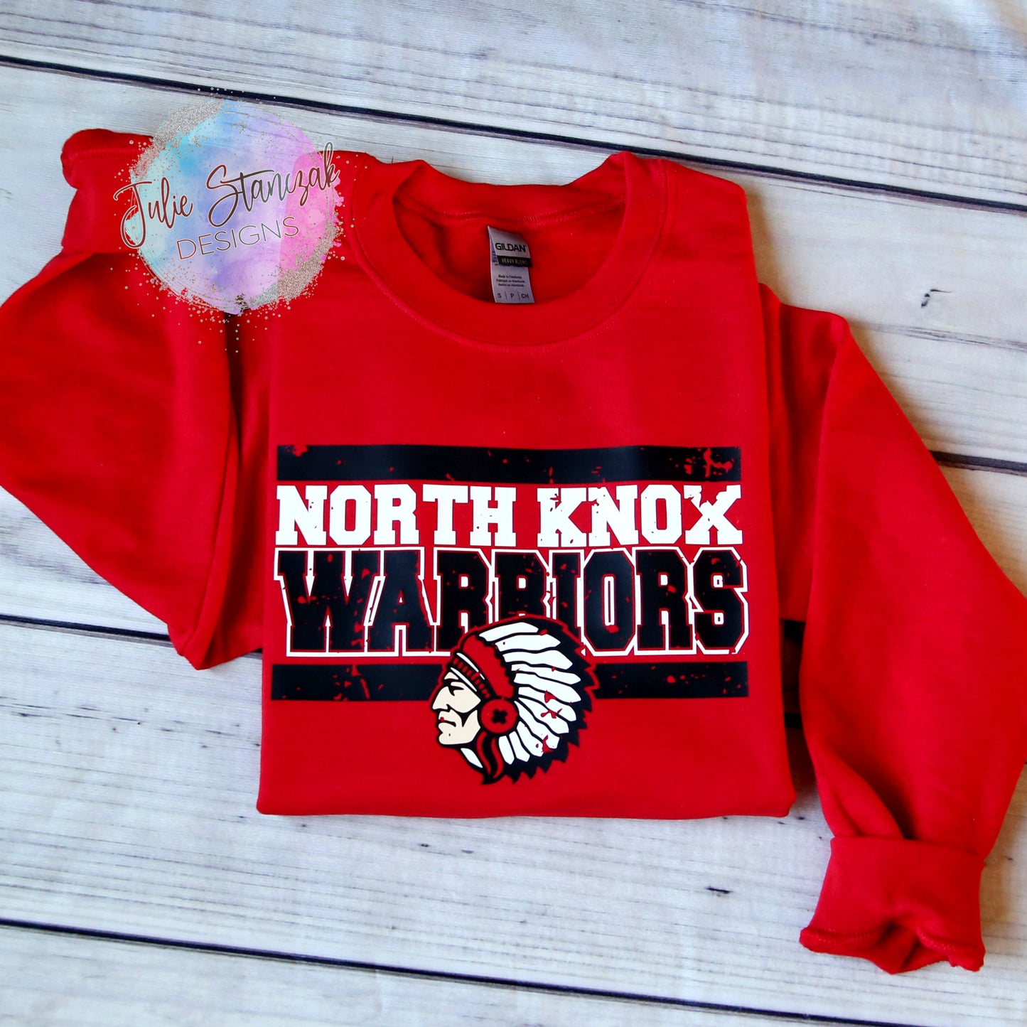 North Knox Warriors Distressed Lines Vinyl