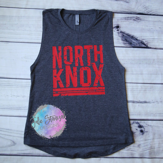 North Knox Warriors Distressed Muscle Tank RTS