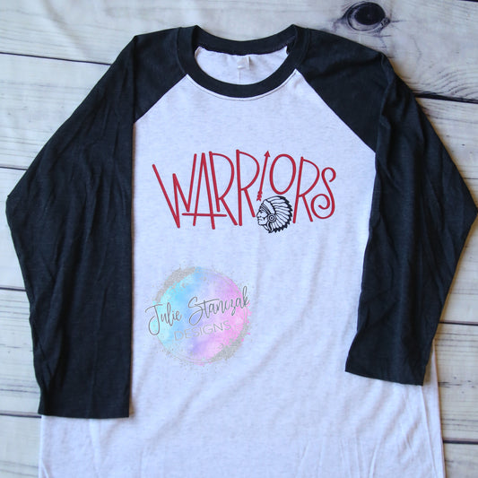 North Knox Warriors Arrow Raglan RTS