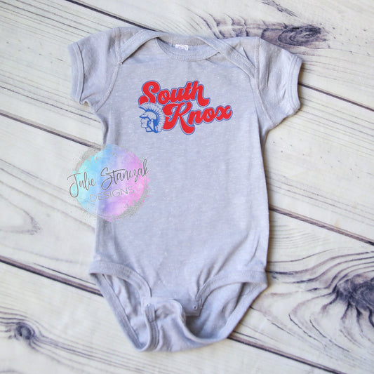 South Knox Spartans Retro Slant Baby Onesie RTS