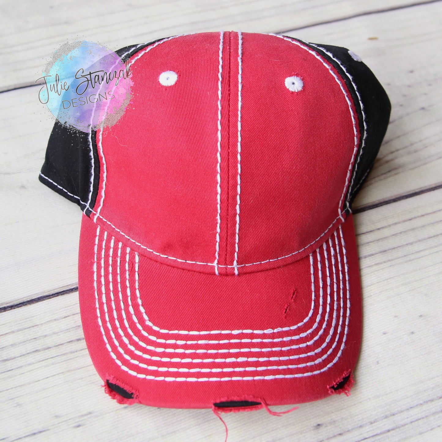 Distressed Red Black Hat RTS