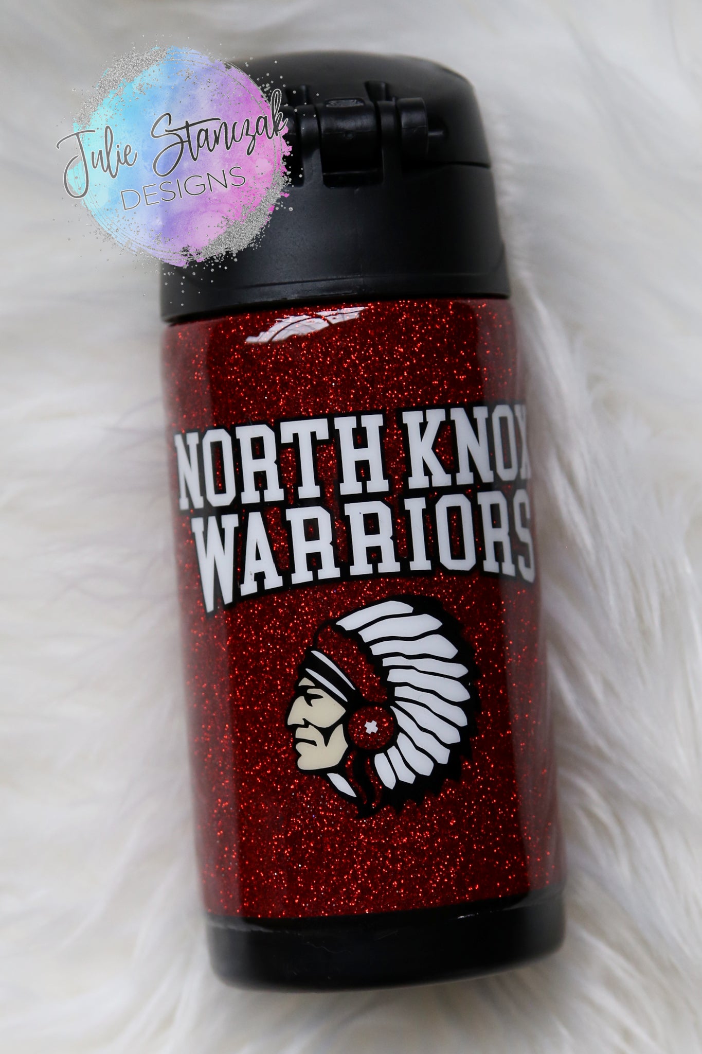 North Knox Warriors Glitter Tumbler Sippy Cup RTS