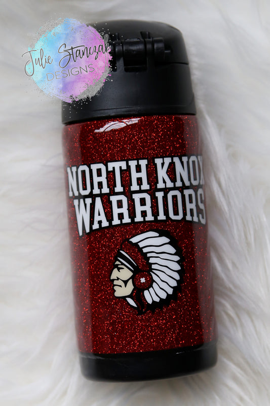 North Knox Warriors Glitter Tumbler Sippy Cup RTS