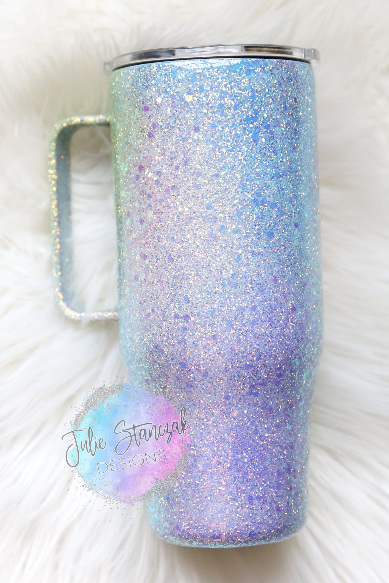 Opal Handle Glitter Tumbler RTS