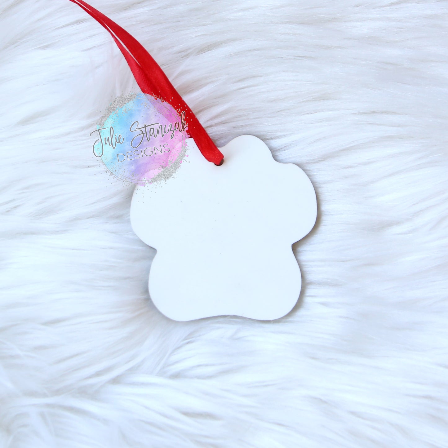 Blank Sublimation Ornament Paw Print Cat Dog Hardboard Christmas RTS