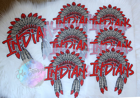 DTF Indians Transfers Headdress RTS