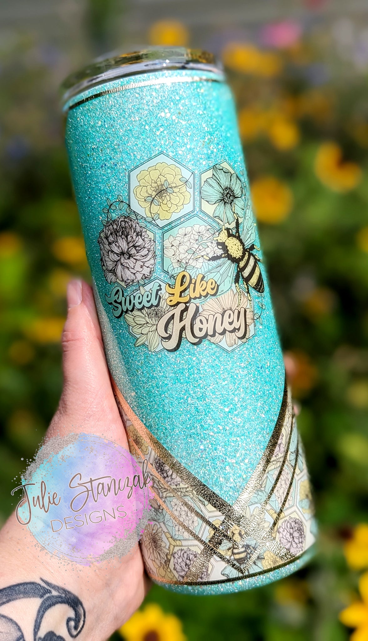 Sweet Like Honey Bee Glitter Tumbler RTS