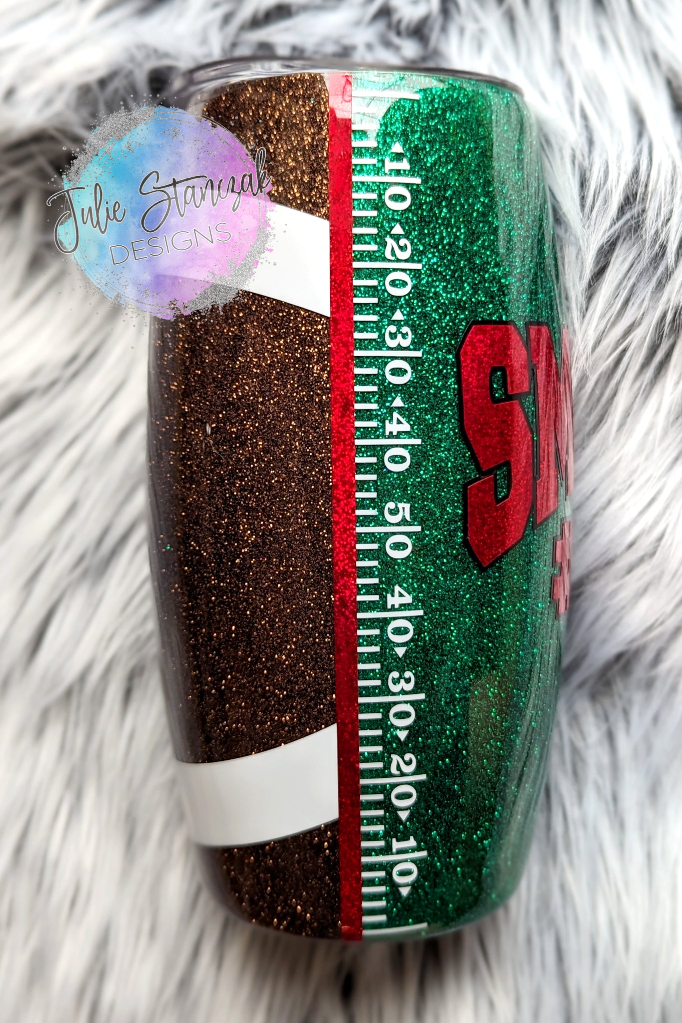 Football Personalized Glitter Tumbler