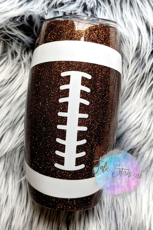 Football Personalized Glitter Tumbler