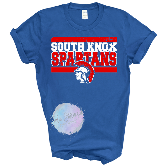 South Knox Spartans Distressed Lines Vinyl