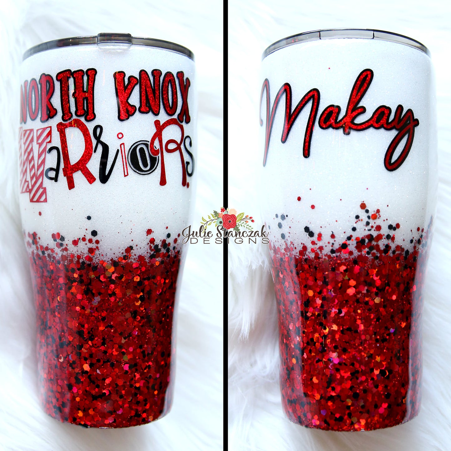 North Knox Warriors Glitter Tumbler School Spirit