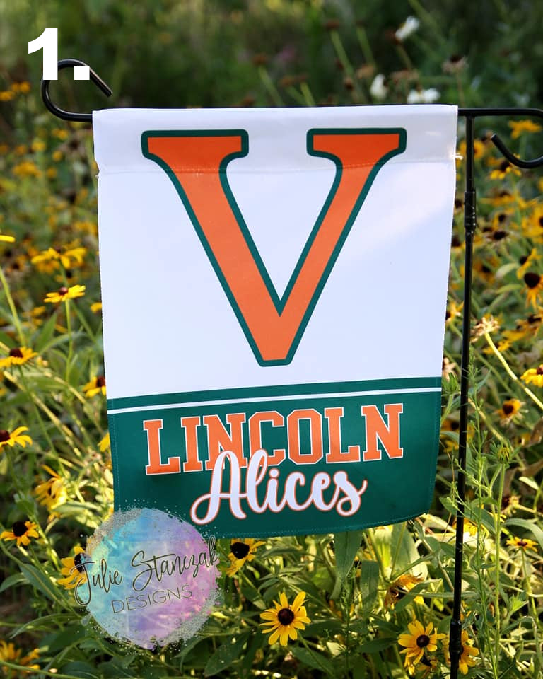 Vincennes Lincoln Alices Garden Flag - 2 Options