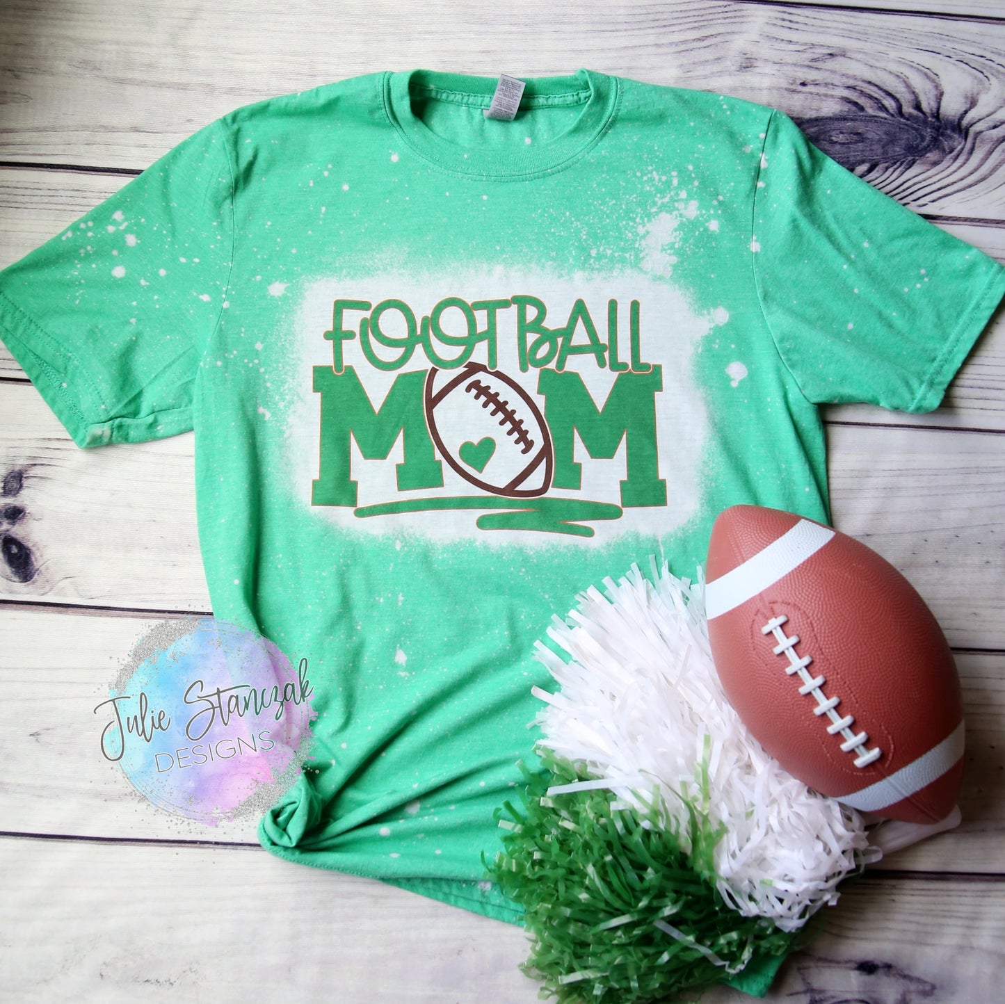 Football Mom Bleached Shirt RTS