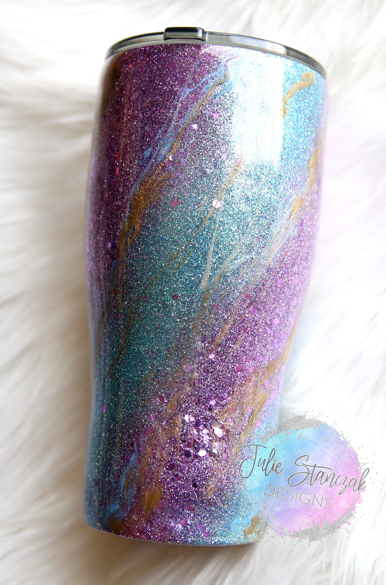 Gypsy Leopard Glitter Tumbler Back