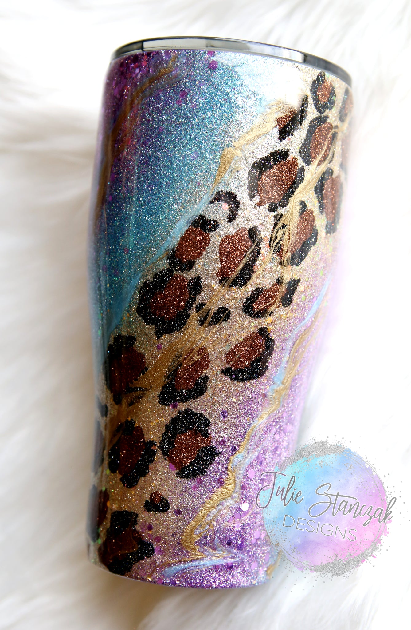 Gypsy Leopard Glitter Tumbler Front