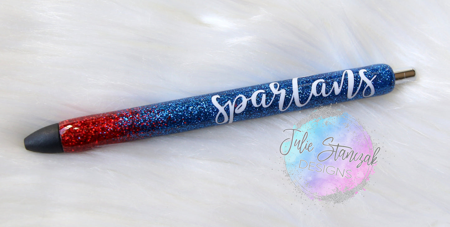 South Knox Spartans Glitter Pen