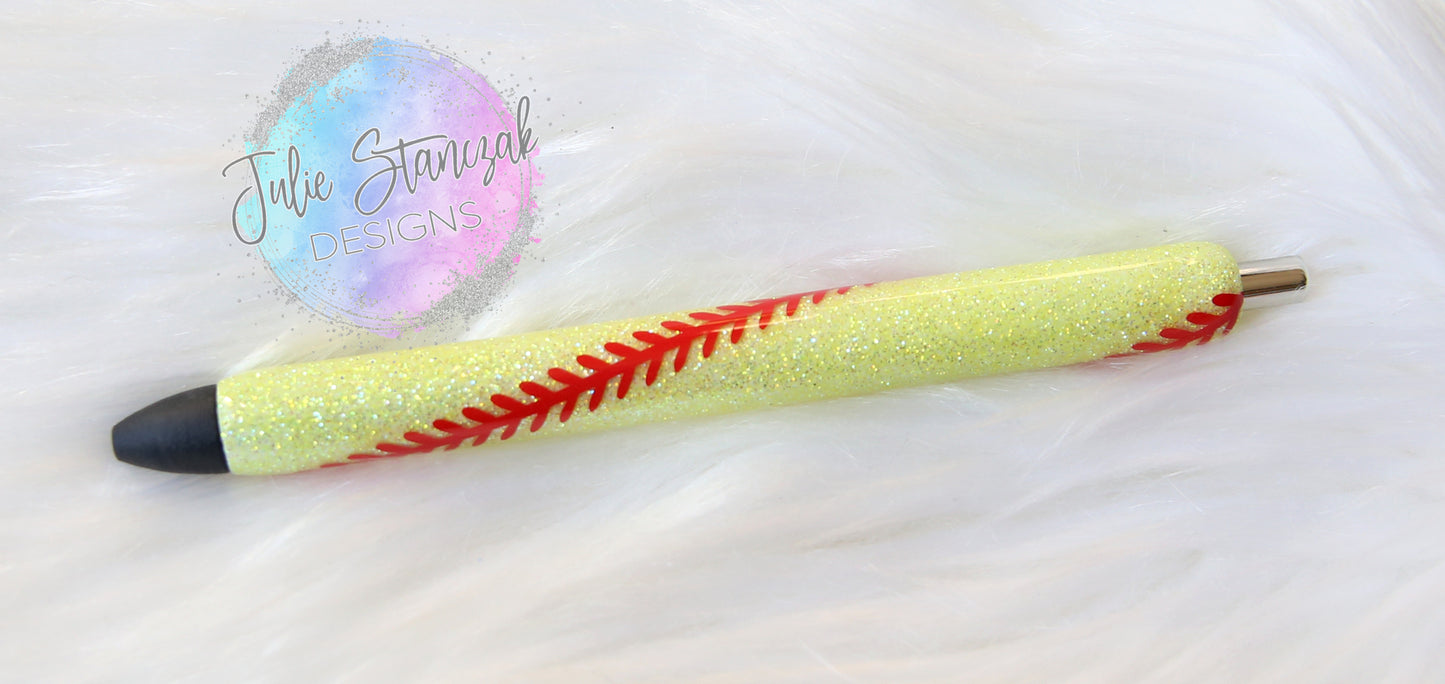 Softball Glitter Pen