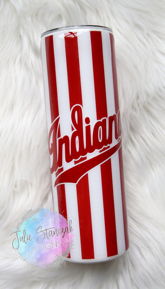 Indiana University IU Hoosiers Candy Stripe Tumbler