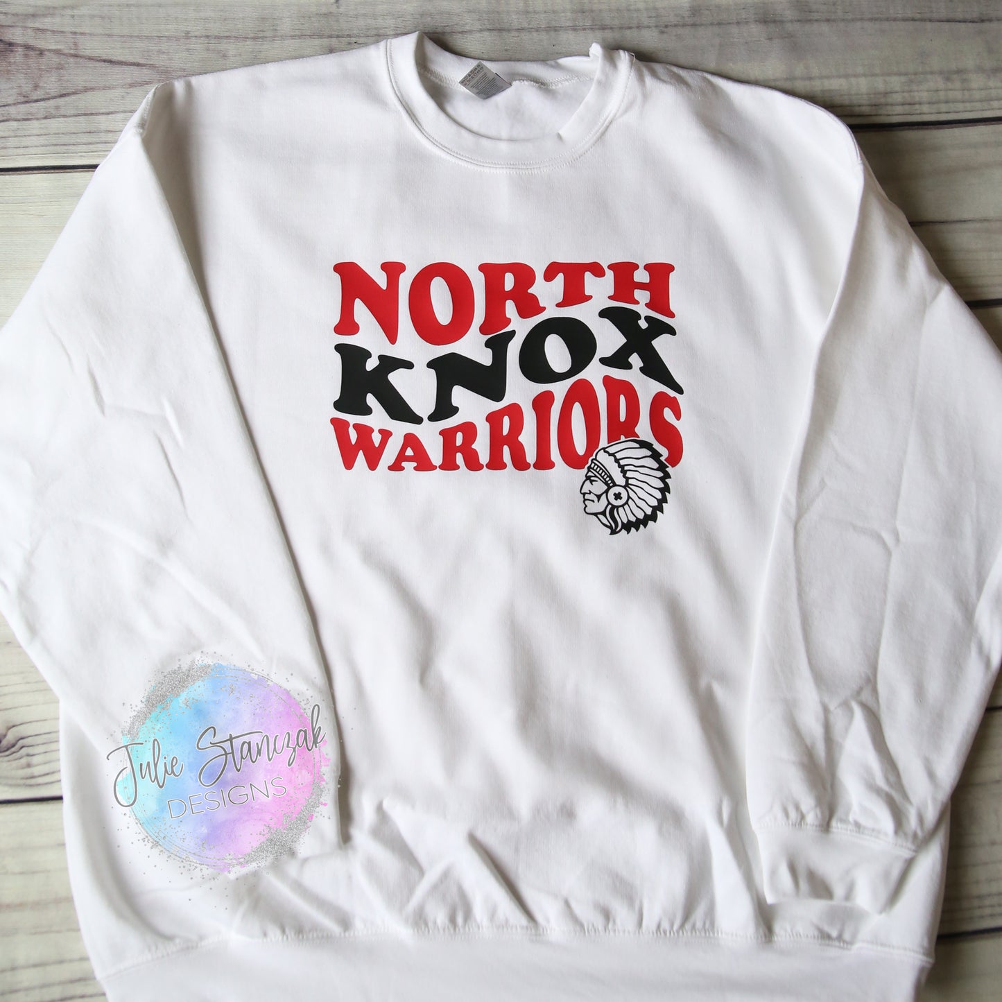 North Knox Warriors Retro Wavy Crewneck RTS