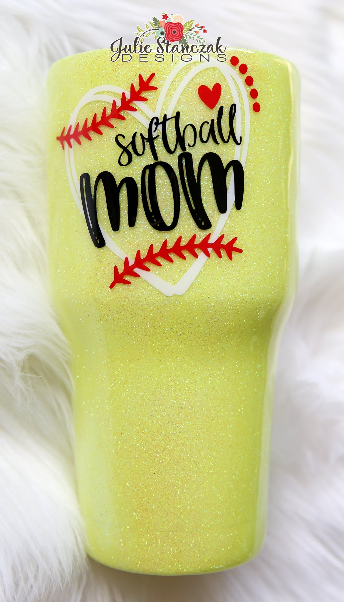 Softball Mom Glitter Tumbler