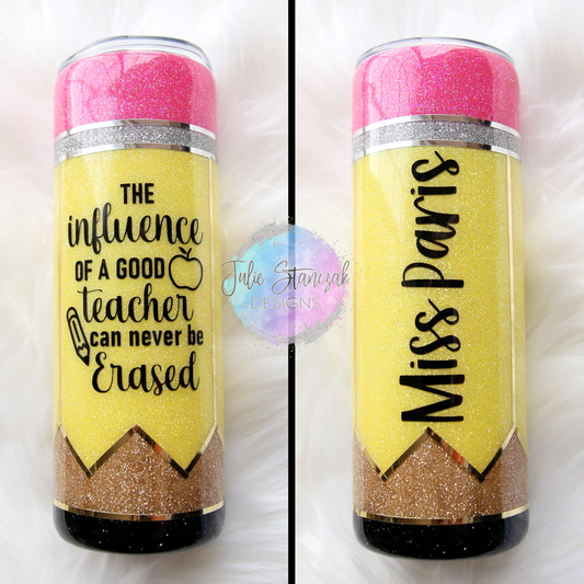 Teacher Glitter Tumbler Pencil