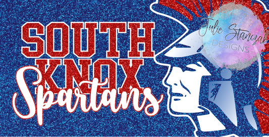 South Knox Spartans License Plate Cursive - 2 options