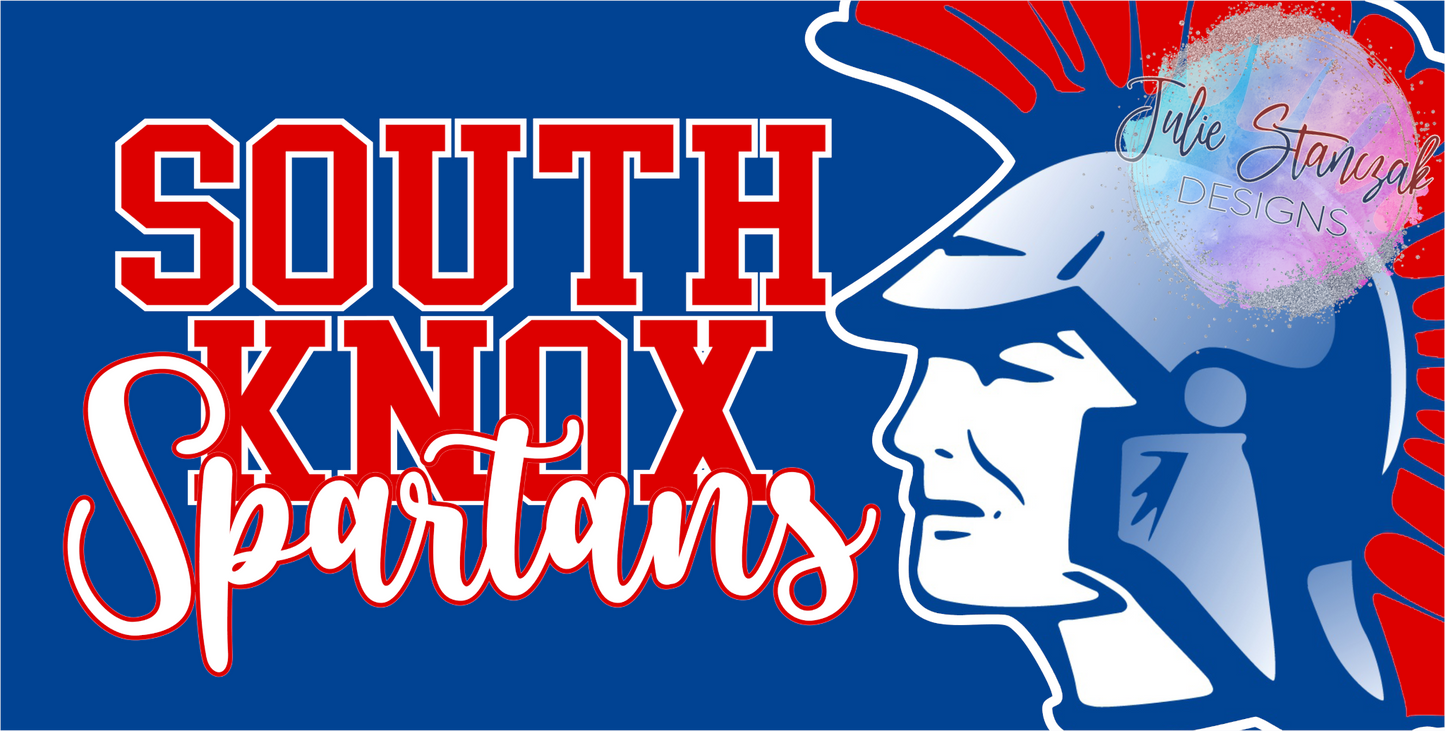 South Knox Spartans License Plate Cursive - 2 options